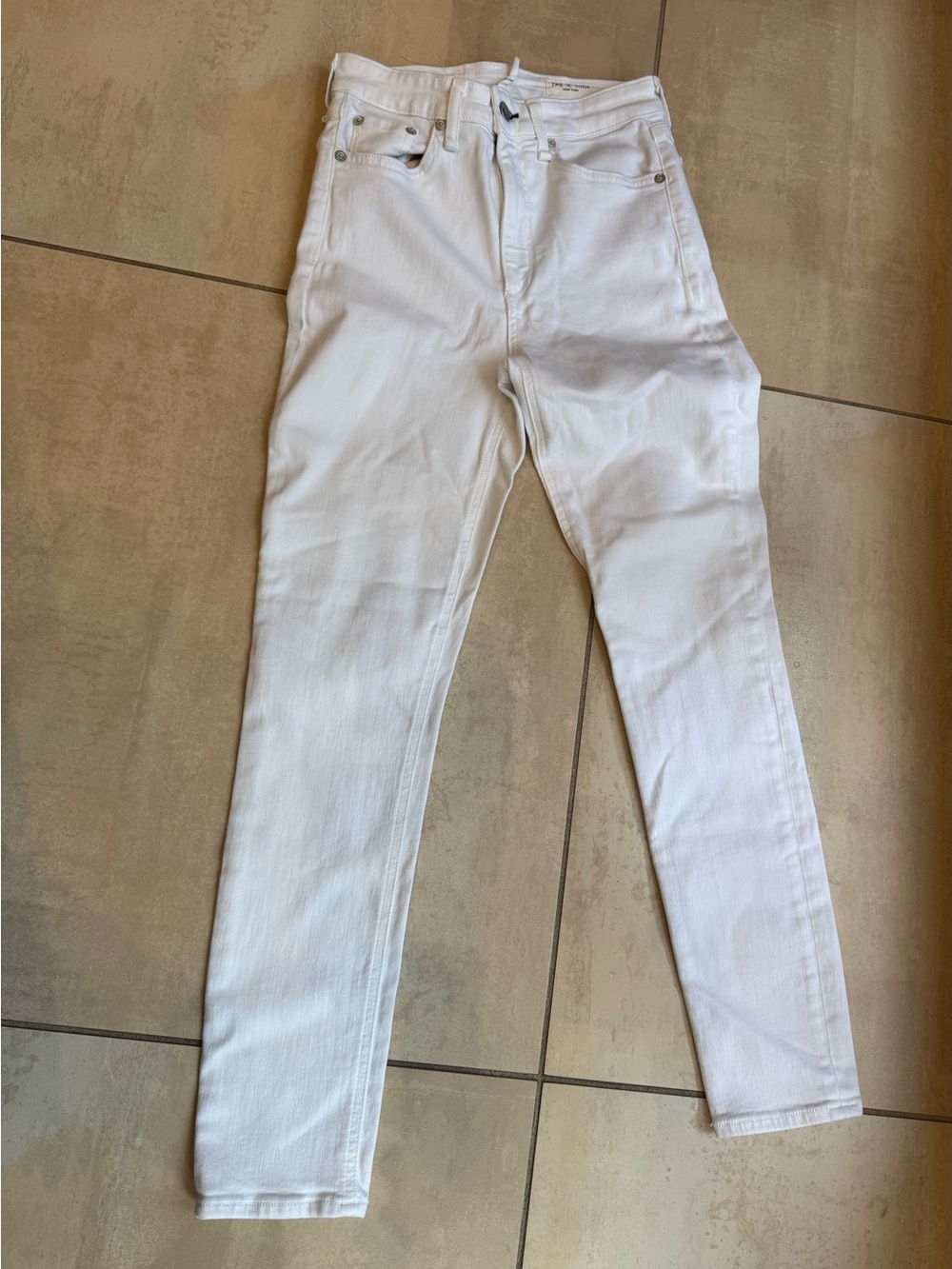 rag & bone White High-Rise Slim Jeans